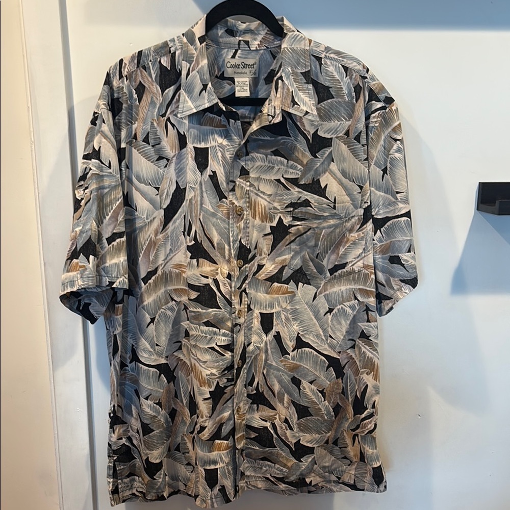 Cooke Street Leaf Print Button-Up Shirt